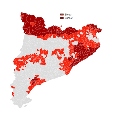 Classificació de municipis per zones de risc